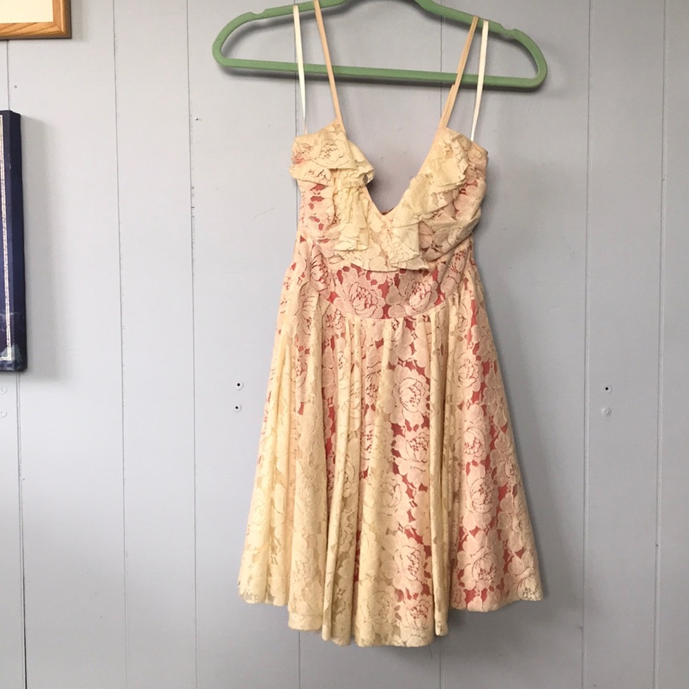 Chelsea & Violet Red and Cream Sleeveless Mini Dress